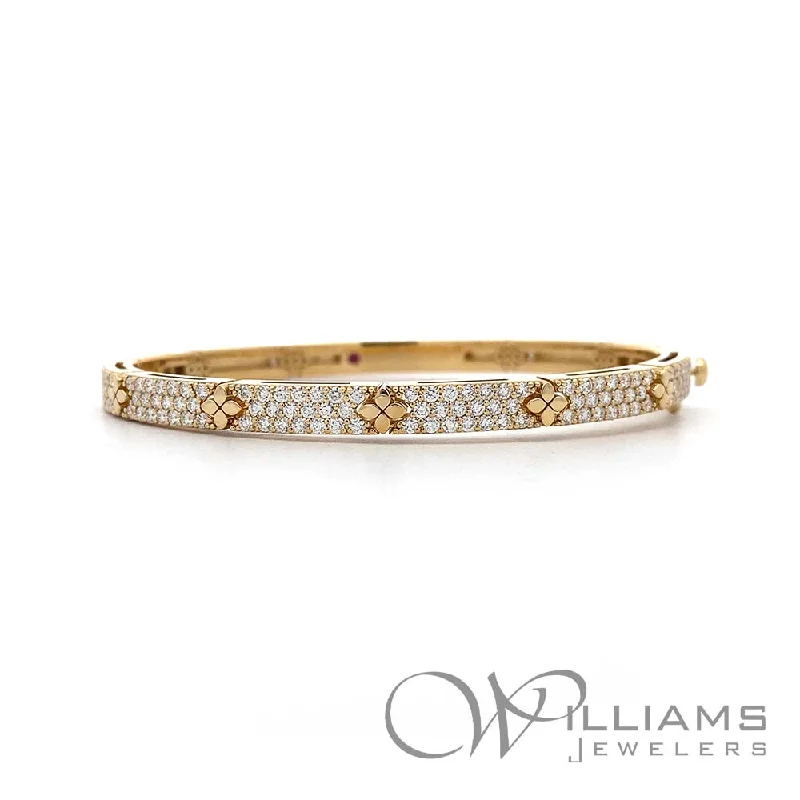 Gold bracelets with delicate diamond charm accents -Roberto Coin Love in Verona 18 Karat Diamond Bracelet