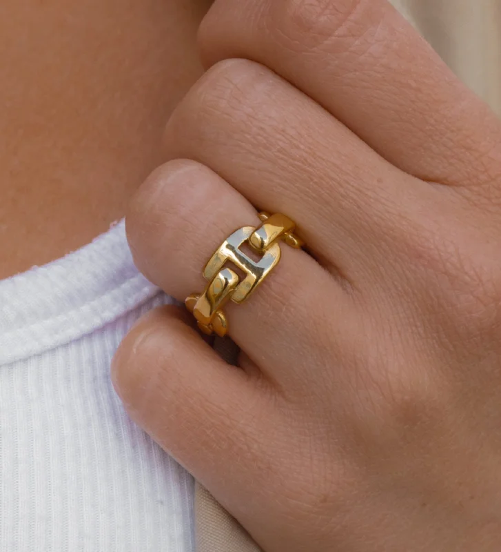 Women’s rings with spiral gold band twists -Thea Ring