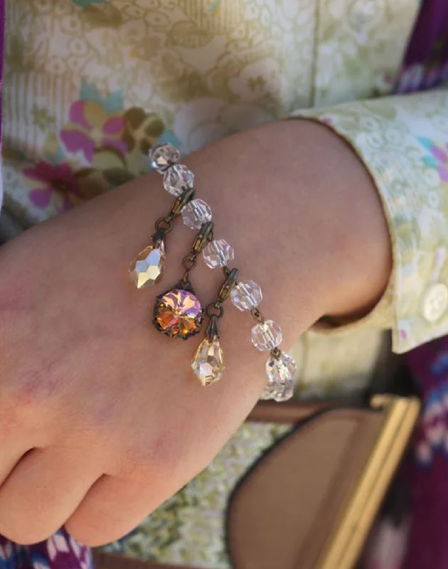 Bangles with tiger eye bands for warmth -Shine Crystal Bracelet Interchangeable Set