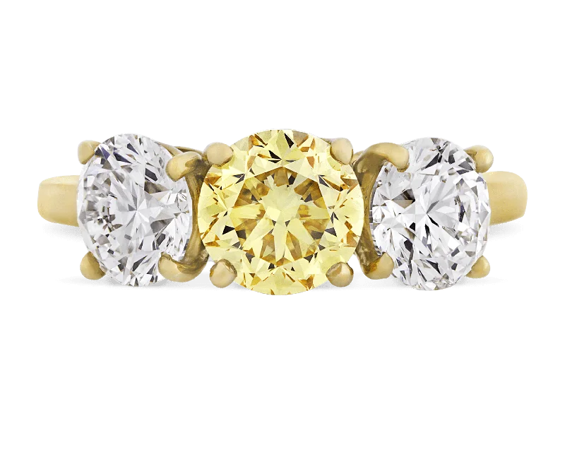 Women’s rings with herkimer diamonds for clarity -Cartier Fancy Vivid Yellow Diamond Ring