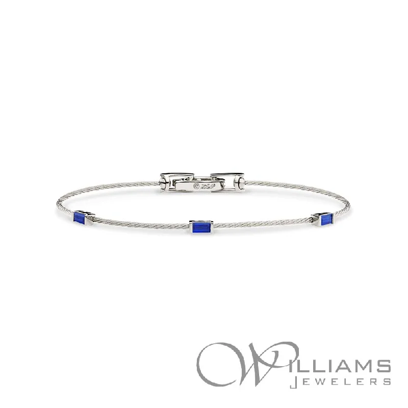 Bangles with blue quartz for cool tones -Paul Morelli Unity 18 Karat Sapphire Bracelet