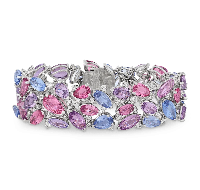 Bangles with agate slices for earthy look -Oscar Heyman Untreated Spinel Bracelet,  70.19 carats