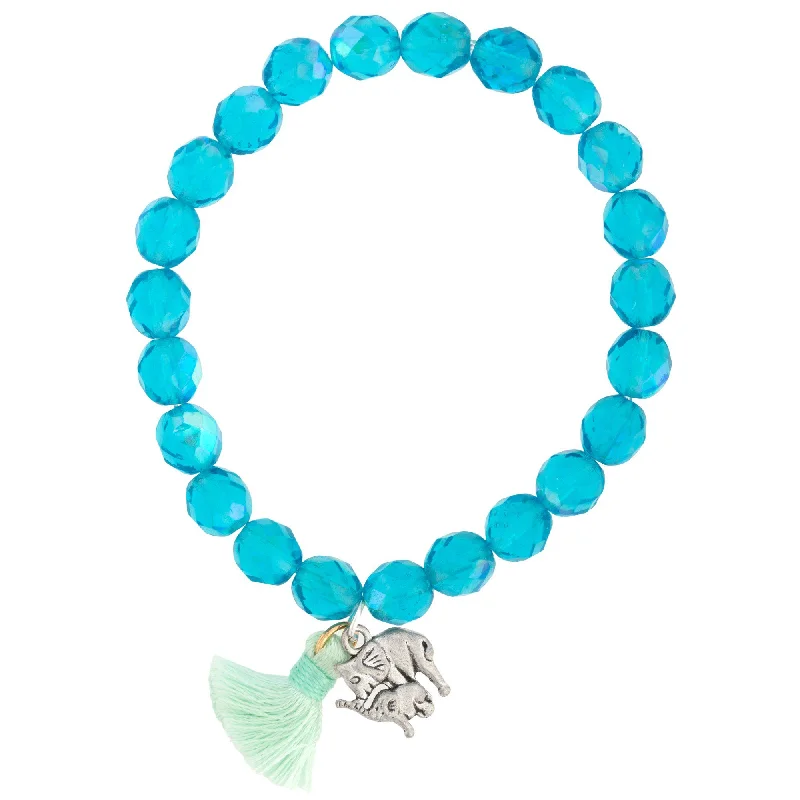 Bracelets with wave engravings for ocean vibes -Elephants Tassel Mala Bracelet