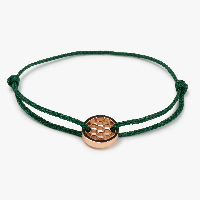 Bangles with peacock ore for iridescent glow -Green Golf Bracelet 14k Rose Gold plated