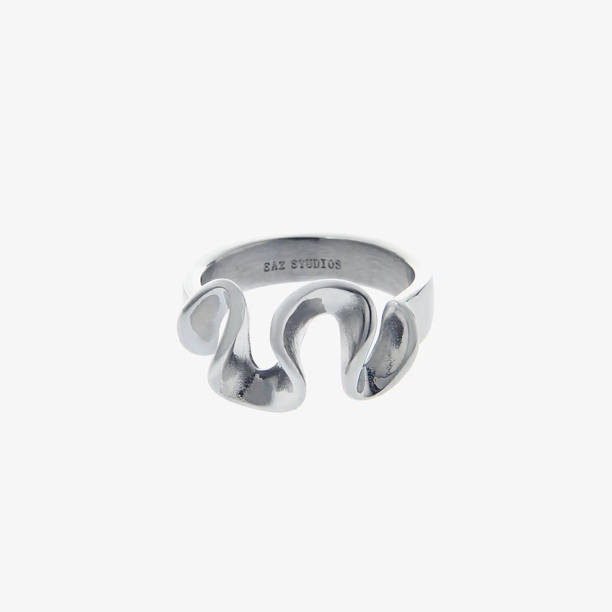 Wave curved ring