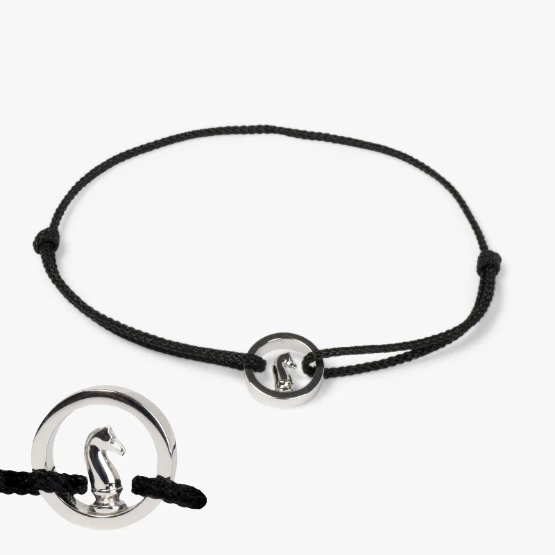 Bracelets with open cuff for easy wear -Black Grandmaster Bracelet 925S Silver