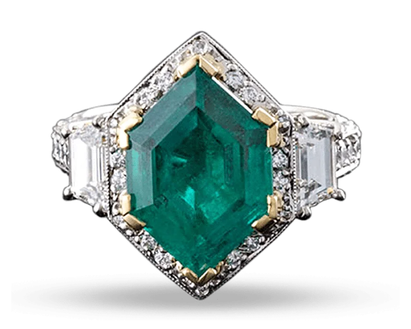 Women’s rings with twisted bands for style -Beaudry Colombian Emerald and Diamond Ring, 4.72 Carats