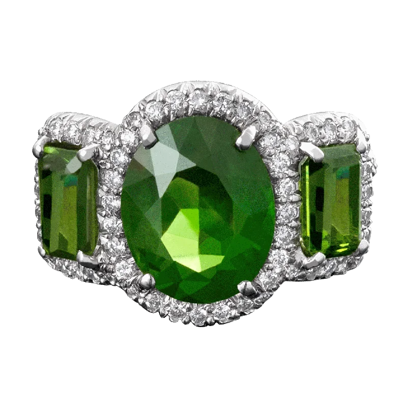 Women’s rings with jade stones for serenity -Demantoid Garnet Ring, 6.46 Carats