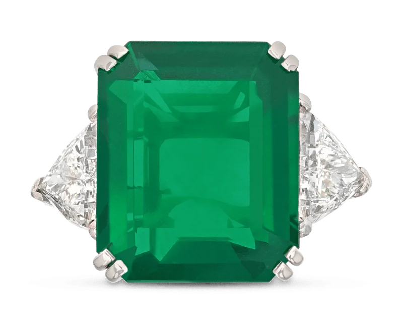 Women’s rings with knot designs for symbolism -Zambian Emerald Ring, 15.25 Carats