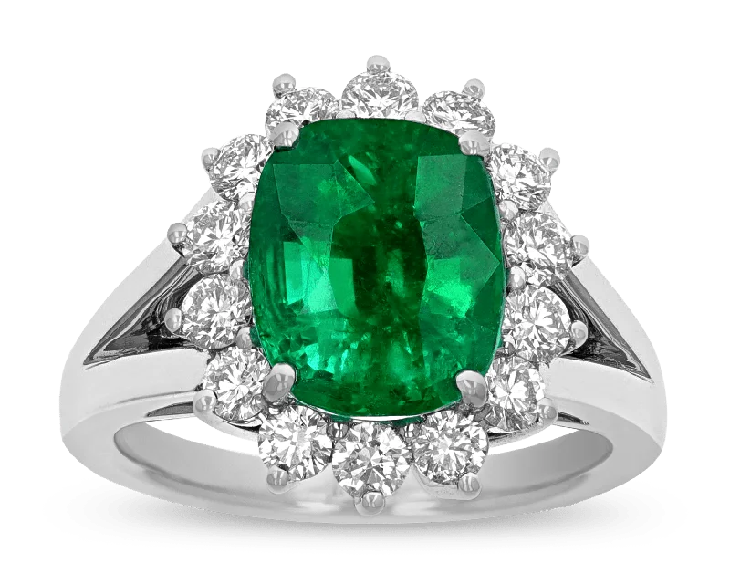 Women’s rings with yin-yang onyx designs -Colombian Emerald Ring, 4.68 Carats