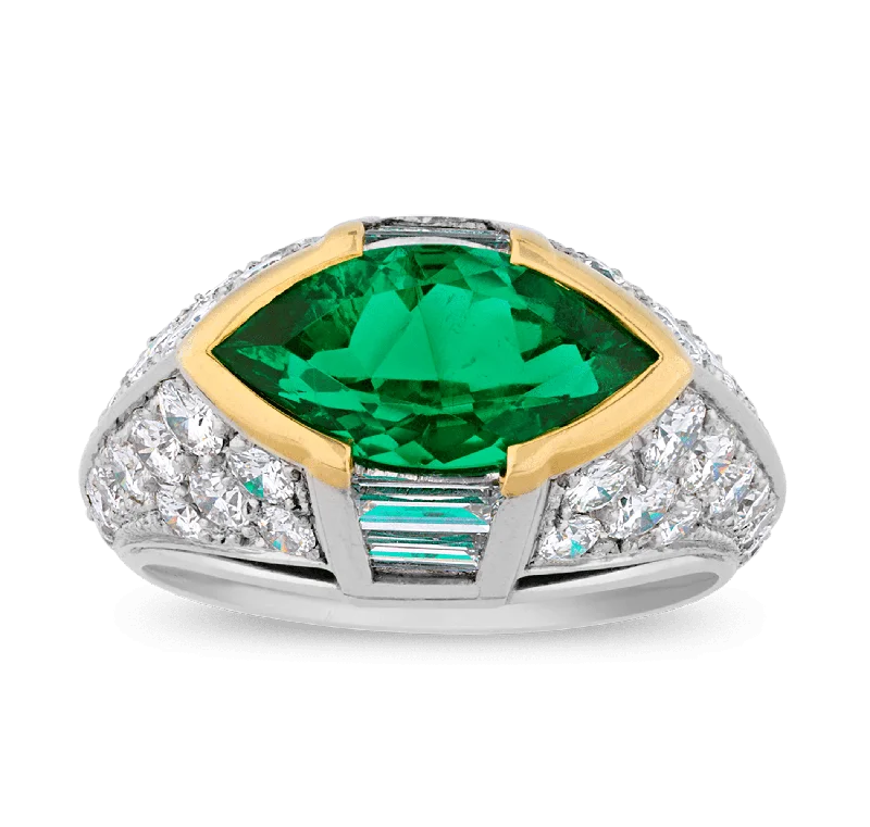 Women’s rings with topaz gems for brilliance -Colombian Emerald Ring, 2.50 carats