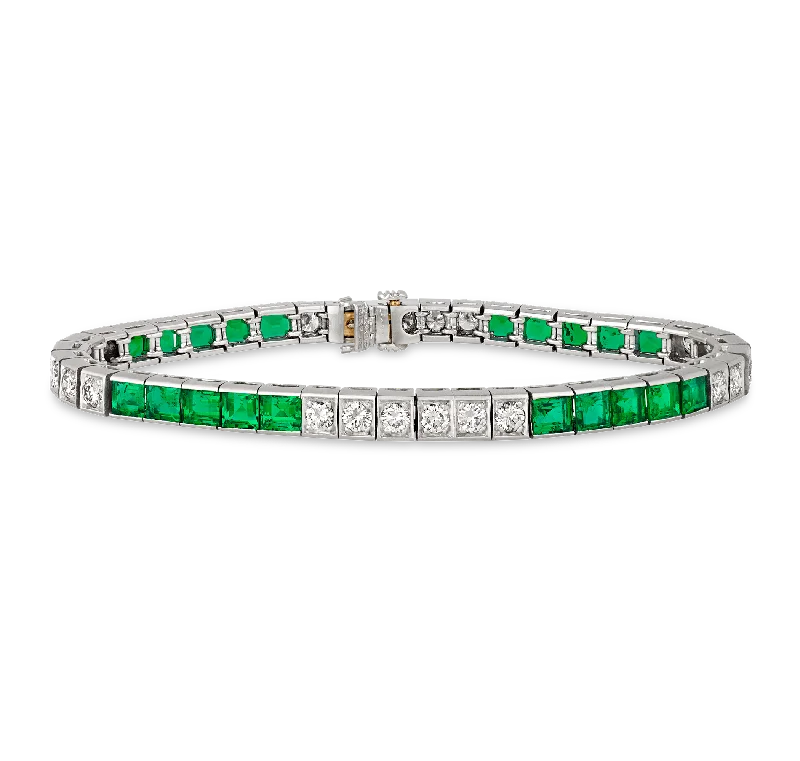 Bangles with faceted garnet for deep shine -Tiffany & Co. Emerald Line Bracelet, 4.00 Carats