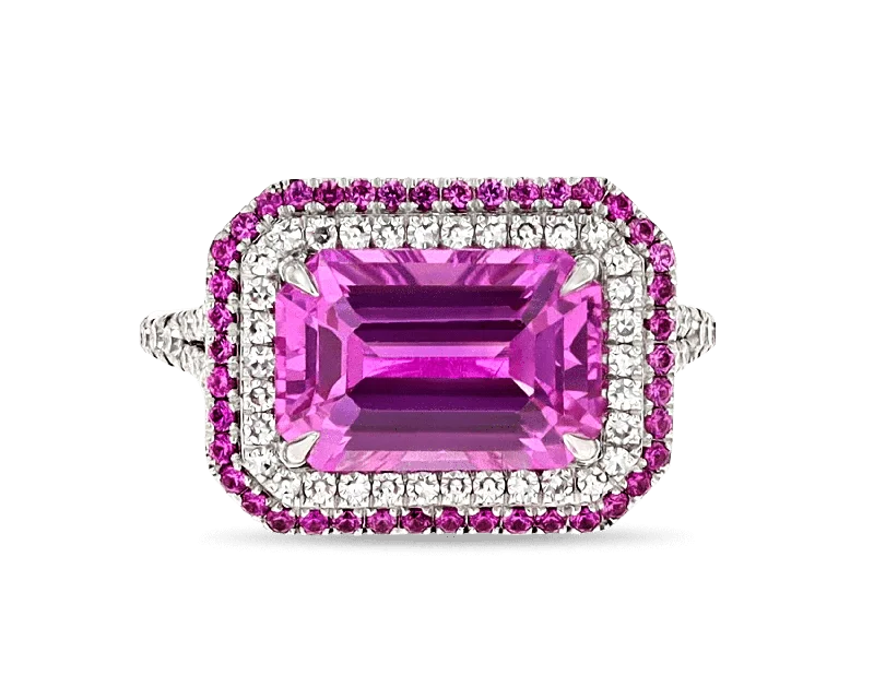 Purple-Pink Sapphire Ring, 4.90 Carats