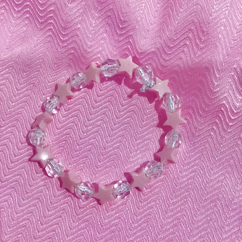 Bracelets with crescent moon for lunar appeal -Pink Star Fairy Bracelet