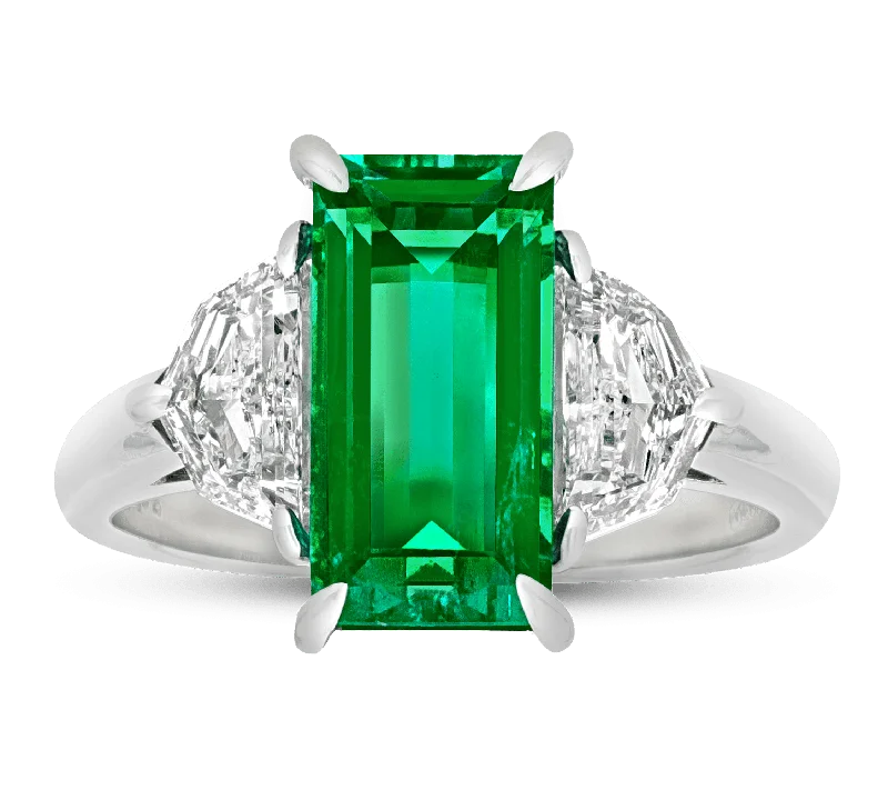 Women’s rings with carved rose quartz designs -Colombian Emerald Ring, 3.42 Carats