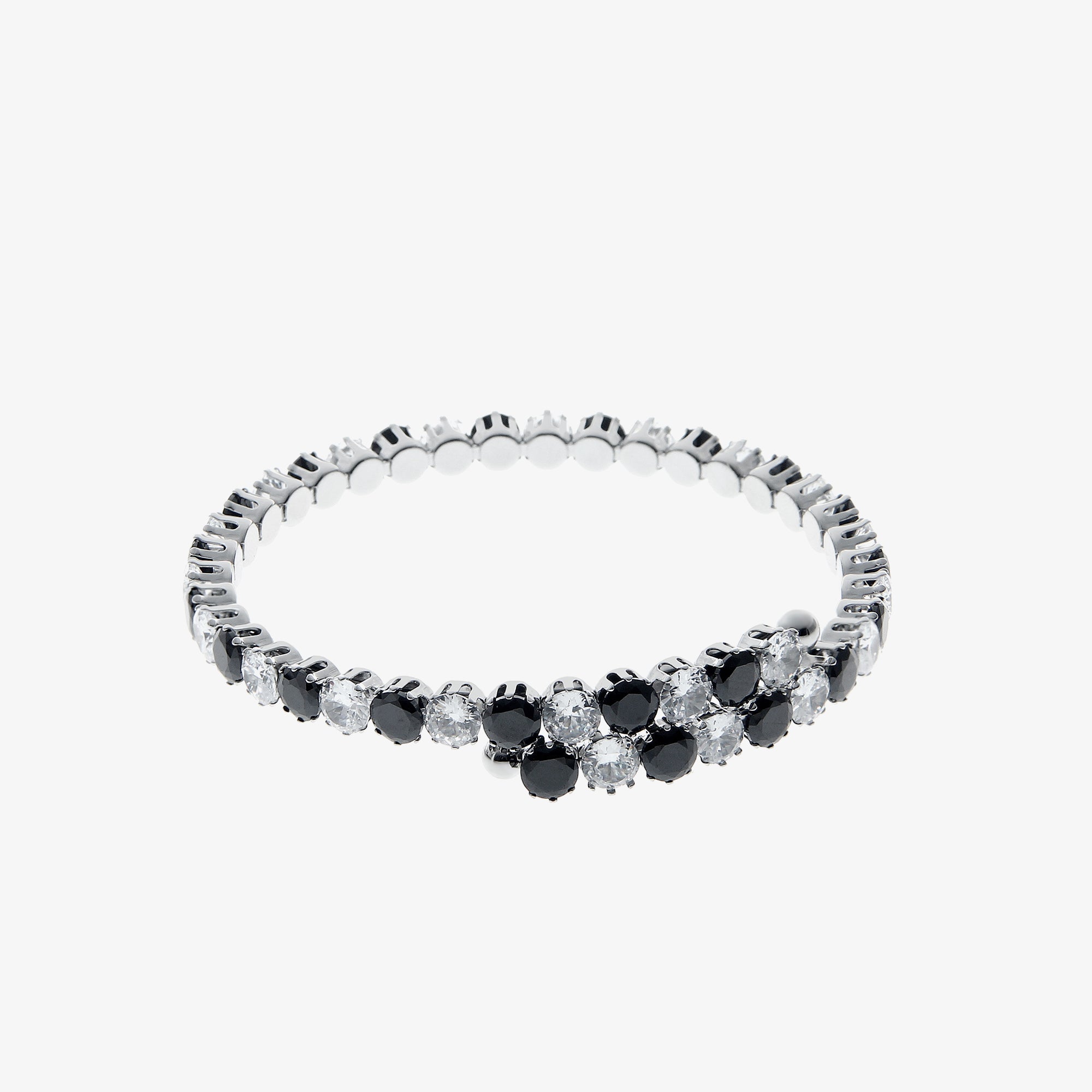 Black and white diamond bracelet / 18 cm (7 inches)