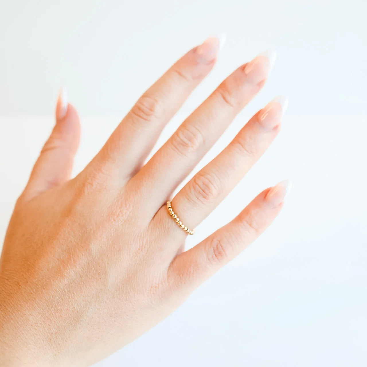 Women’s platinum rings with dazzling black diamonds -Beaded Blondes Gold Lexi Band Ring