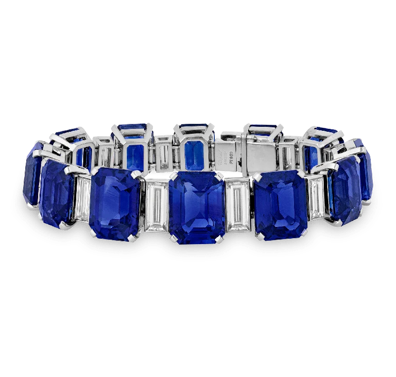 Bracelets with sunstone gems for fiery shine -Chopard Ceylon Sapphire and Diamond Bracelet, 85.53 Carats