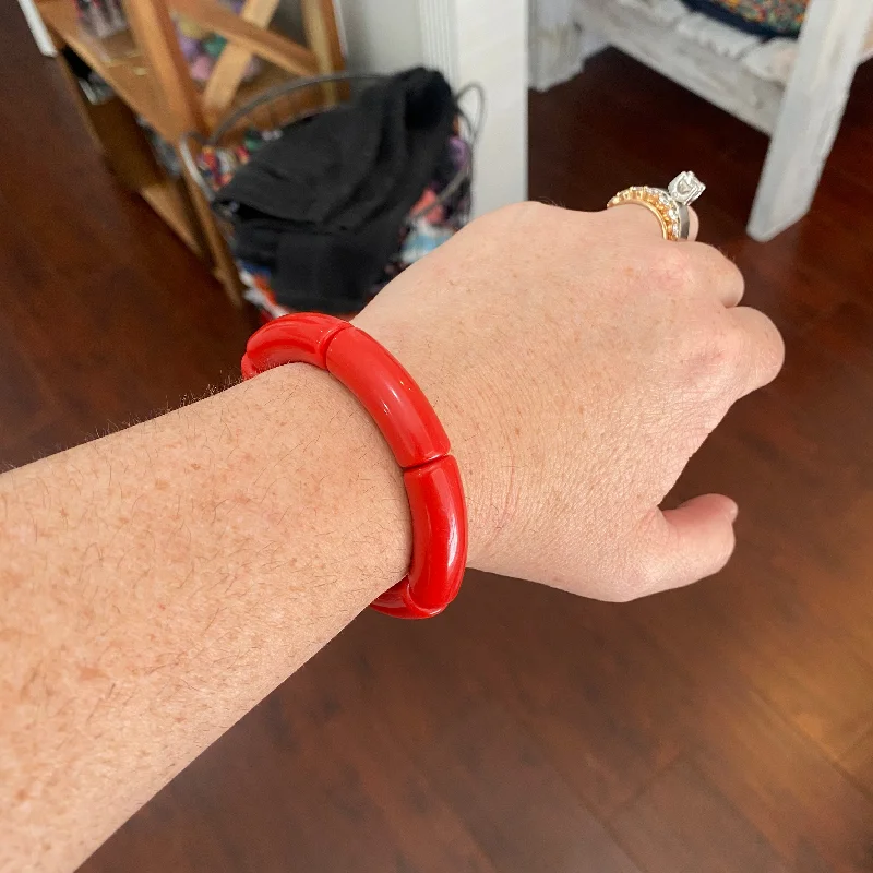 Bracelets with spiral ruby for striking twist -ruby bamboo bracelet