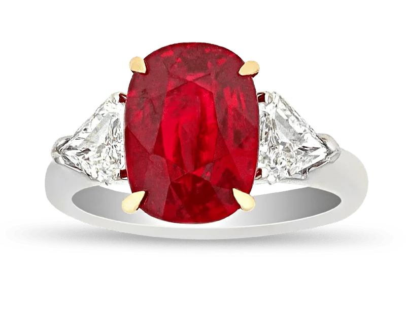 Women’s rings with polished amber for warmth -Krementz Ruby Ring, 5.26 Carats