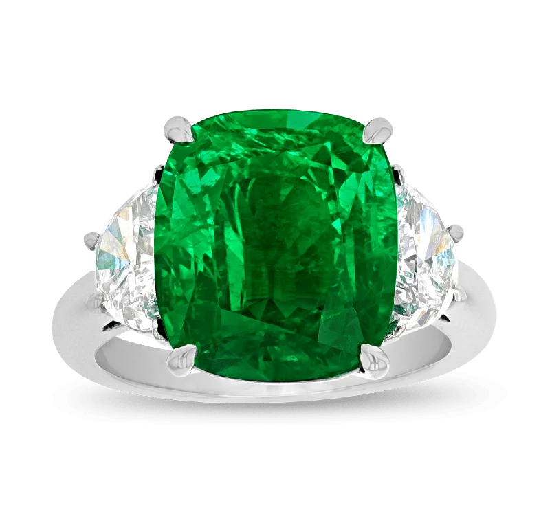 Women’s rings with gothic emerald for drama -Zambian Emerald Ring, 7.04 Carats