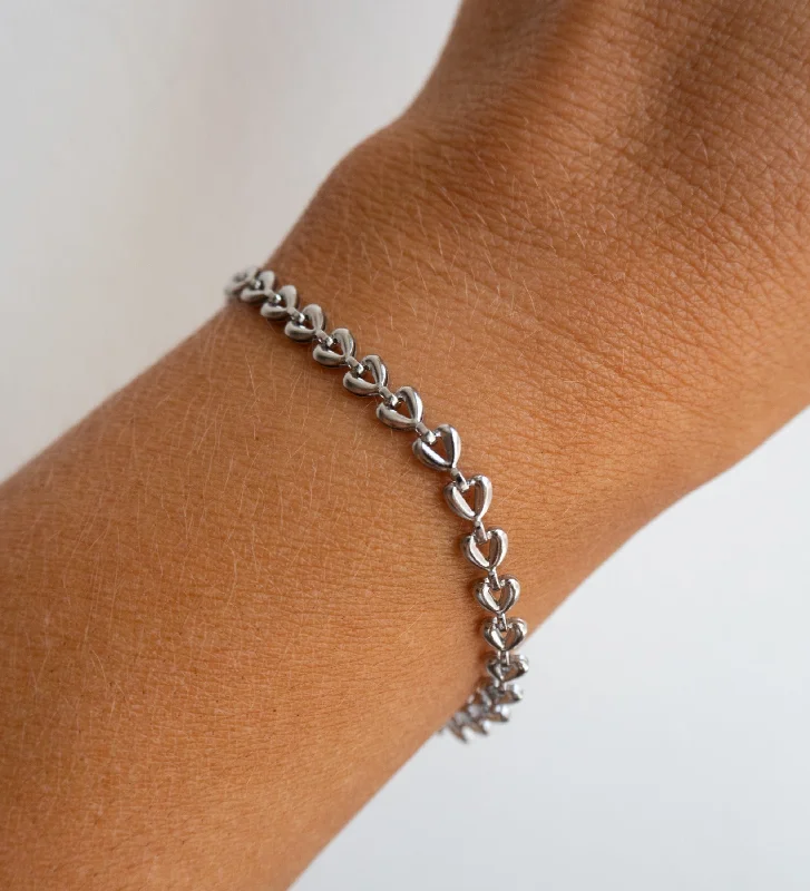 Bracelets with etched floral bands for detail -Kendra Bracelet | Silver