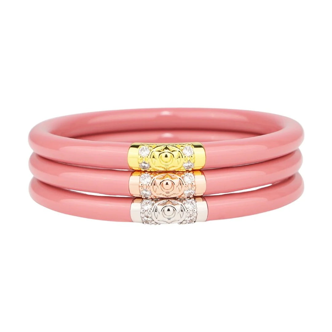 Bangles with chunky designs for statement wear -BudhaGirl Three Kings All Weather Bangles® (AWB®) - Blush