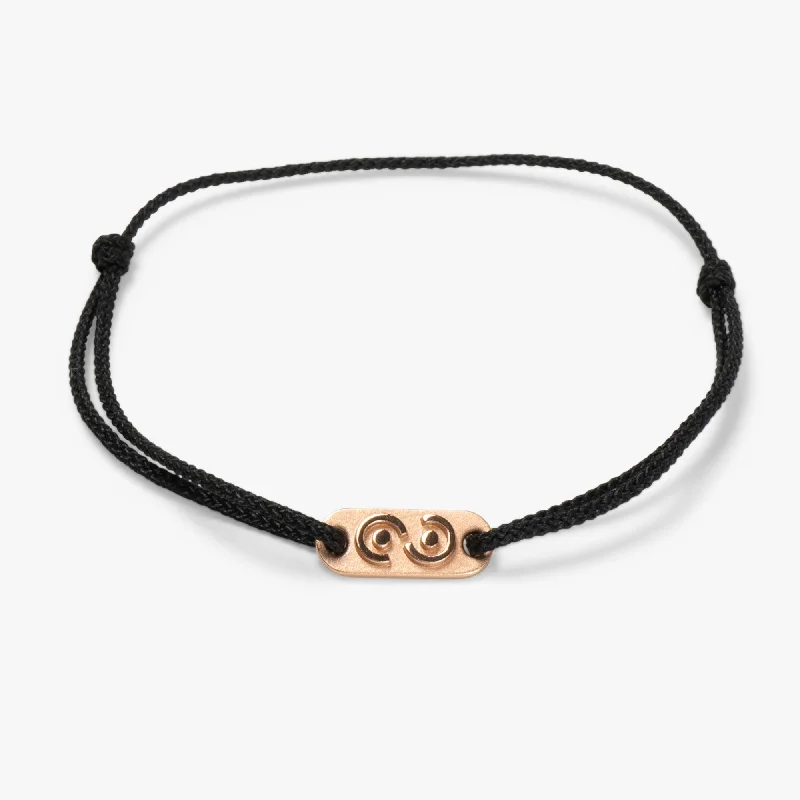 Bangles with bold onyx stones for contrast -Black Tag Bracelet 14k Rose Gold