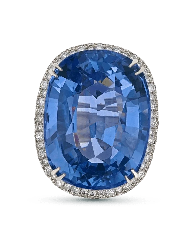 Women’s rings with twisted bands for style -Ceylon Sapphire Ring, 43.60 Carats