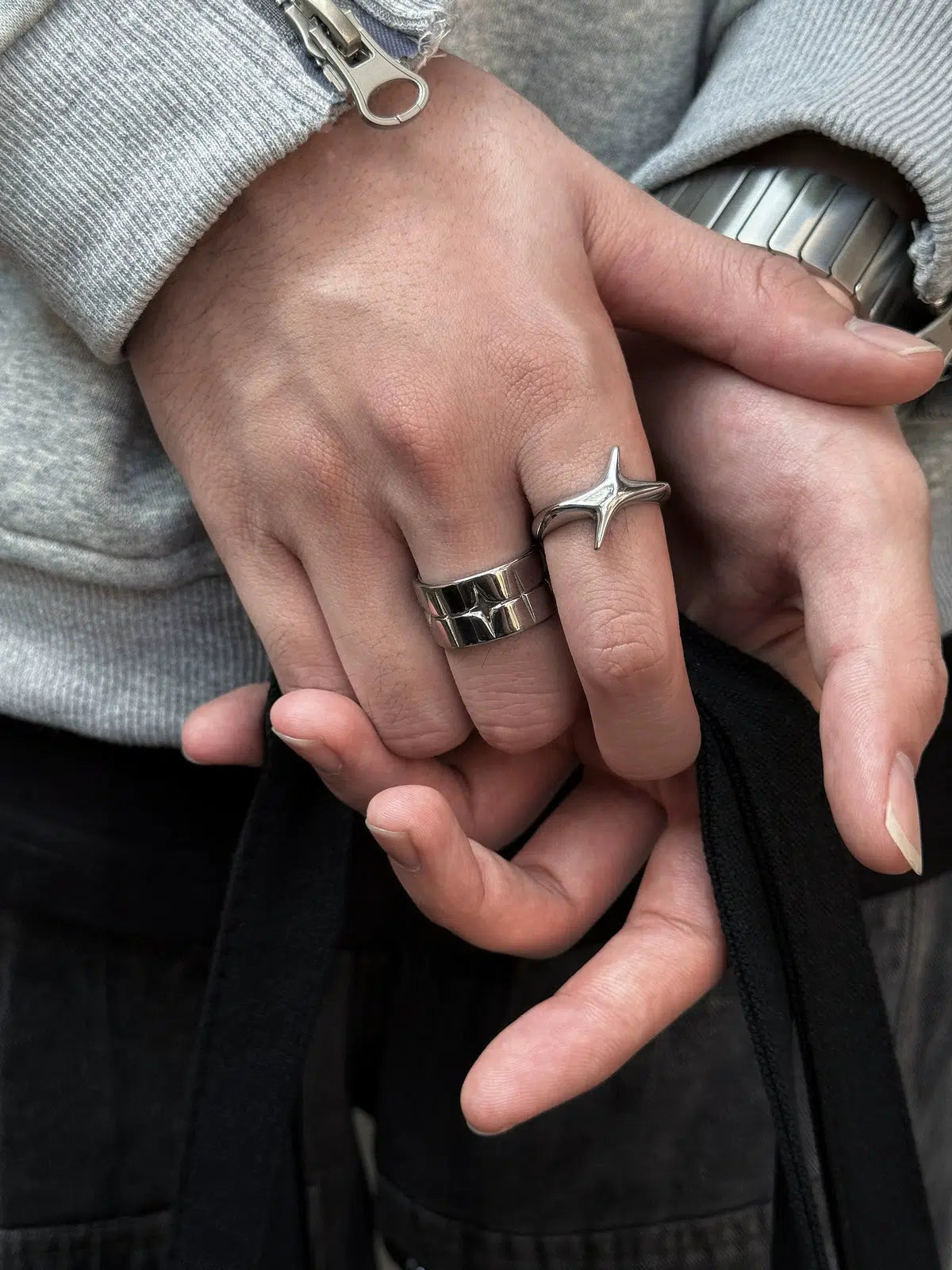 Women’s rings with raw turquoise for texture -Shines Star Ring