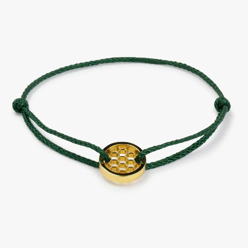 Bangles with agate slices for earthy look -Green Golf Bracelet 14k Gold plated