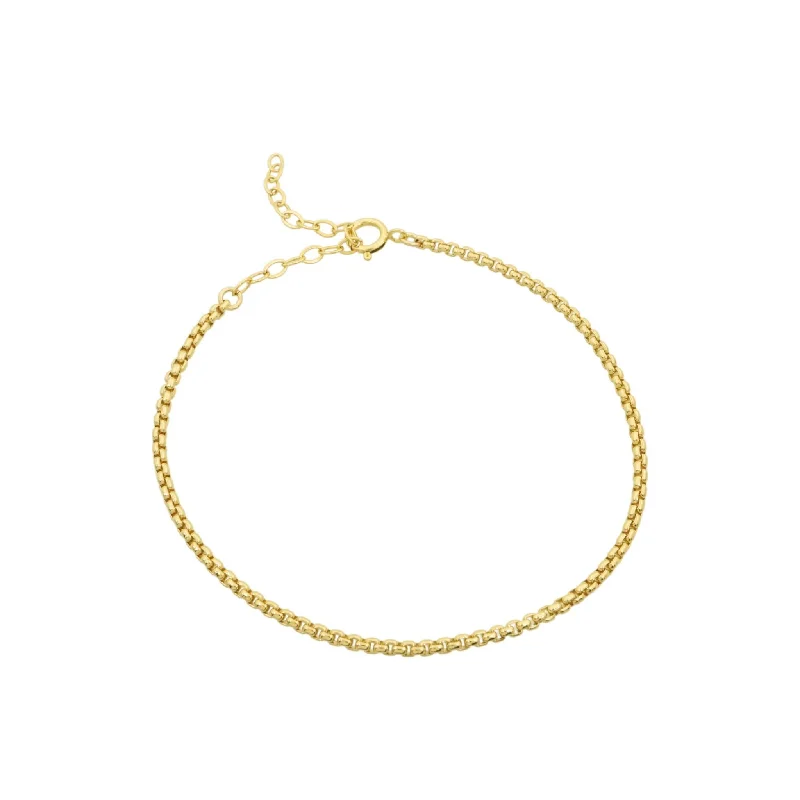 Bracelets with spiral designs for eye-catching twist -Bracelet - Modern Box Chain 14k Gold-filled WBJ