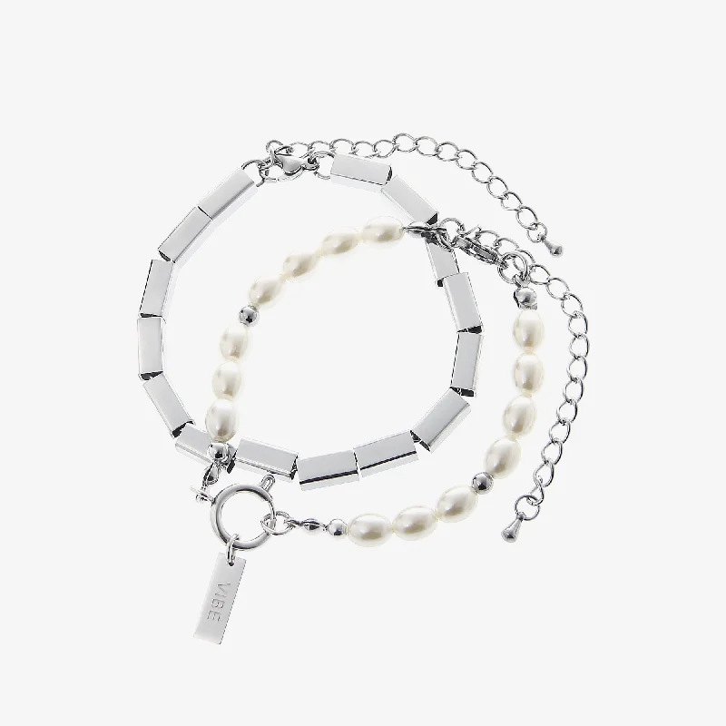 Pearl Metal Set ( Two Bracelet)