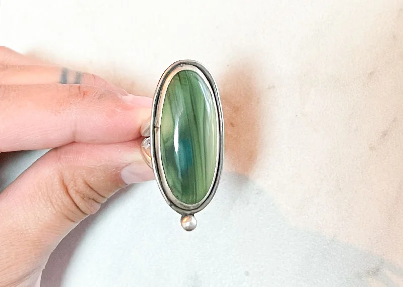 Women’s rings with peacock ore for iridescence -Imperial Jasper Ring - sz. 7