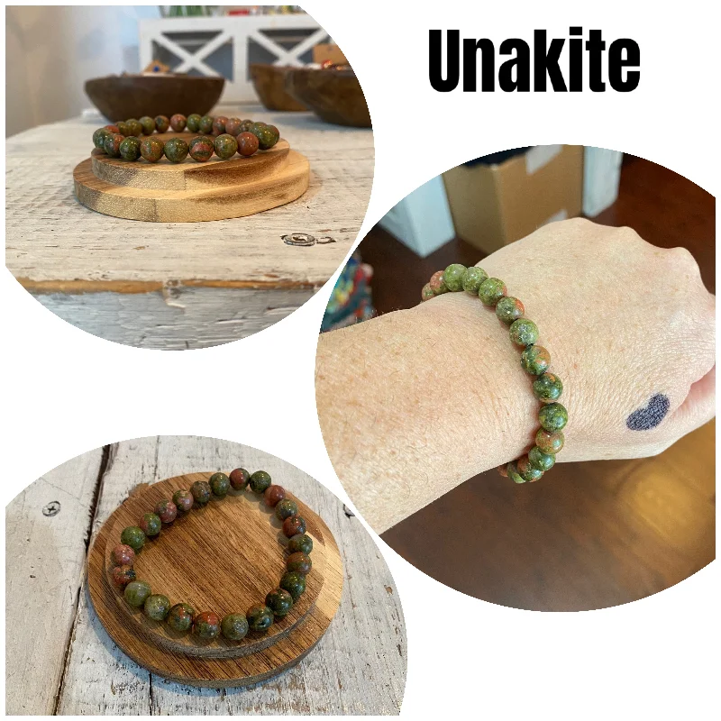 Bracelets with moonstone gems for mystic appeal -unakite semi-precious stone bracelet