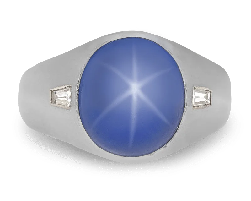 Women’s rings with labradorite for mystic flash -Men's Star Sapphire Ring, 15.30 Carats