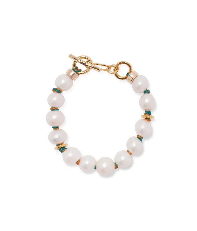 Bangles with interlocking links for uniqueness -Pacifica Pearl Bracelet