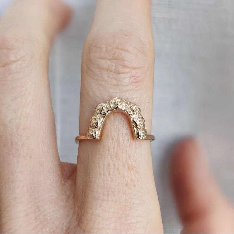 Women’s rings with shield-cut topaz stones -Immediate Ship Rose Gold Plated Cabbage Rose Halo Ring Sz 6