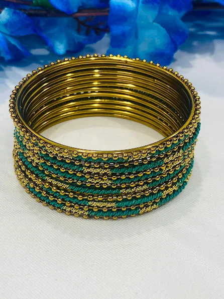 Gold bracelets with delicate diamond charm accents -Indian Traditional Colorful Gold Plated with unique design Bangles