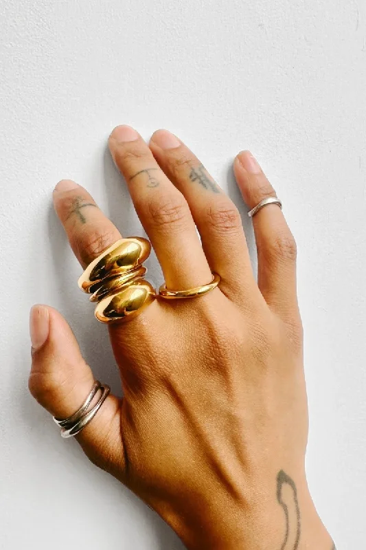 Women’s rings with etched initials for meaning -Jupiter In Scorpio Set |Gold| Ring Set