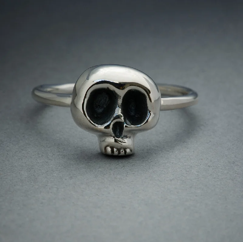 Women’s rings with citrine stones for warmth -Lil Skull Ring