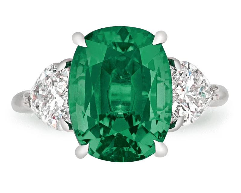 Women’s rings with peridot stones for sparkle -Zambian Emerald Ring, 5.09 Carats