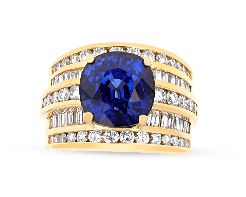 Women’s rings with branch-inspired amethyst bands -Charles Krypell Sapphire Ring, 8.62 Carats