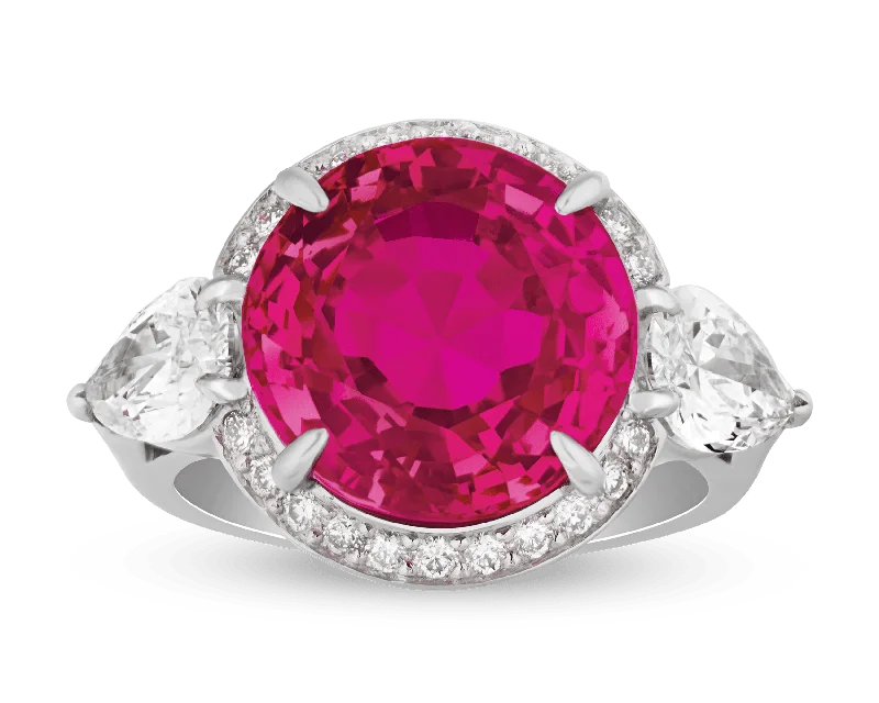 Women’s rings with starburst garnet for beauty -Burmese Vivid Pink Sapphire Ring, 10.03 Carats