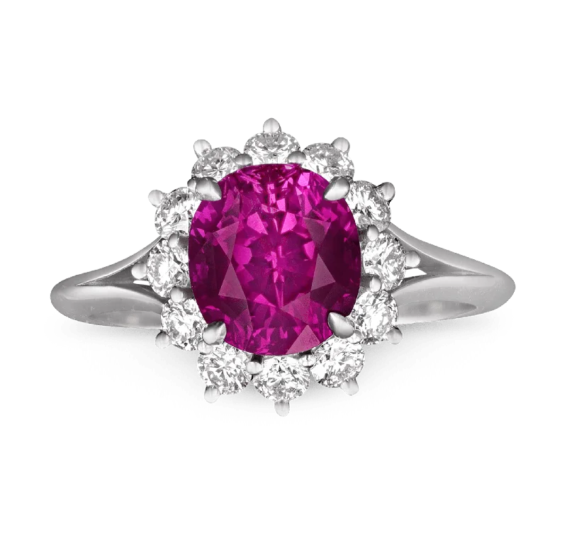 Women’s vintage rings with ornate rose-cut stones -Unheated Ceylon Sapphire Ring, 3.02 Carats