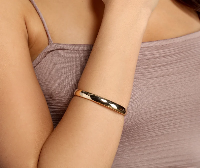 Bangles with raw sapphire for rugged chic -Chic And Sleek Adjustable Bangle