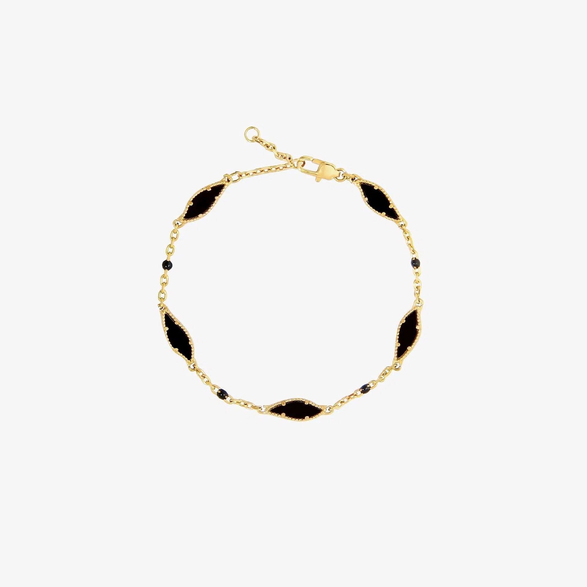 Black oval gold chain