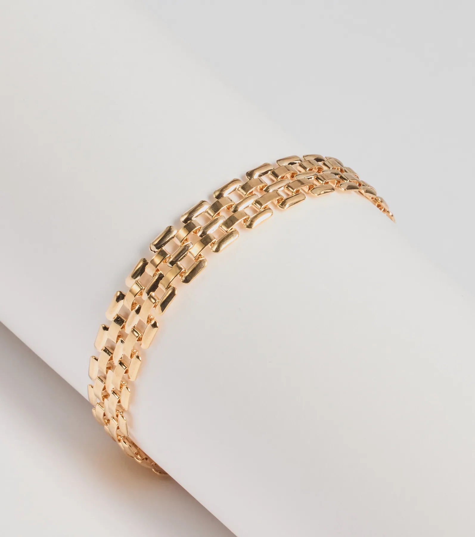 Bangles with pave-set diamonds for dazzle -Luxe Statement Watch Chain Bracelet