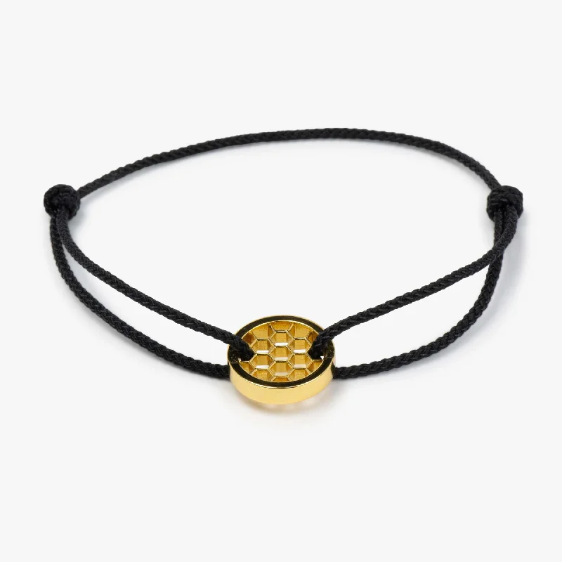 Bangles with sleek matte finish for subtlety -Black Golf Bracelet 14k Gold plated