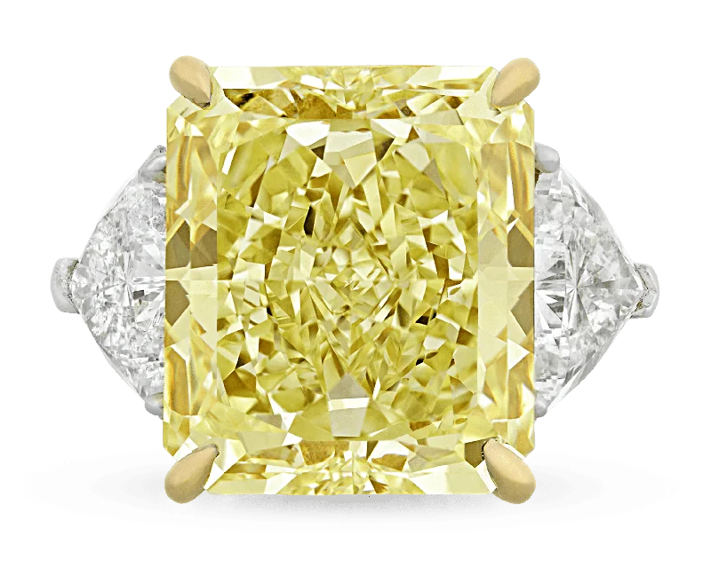 Women’s stretch rings for adjustable comfort fit -Fancy Yellow Diamond Ring, 20.28 Carats